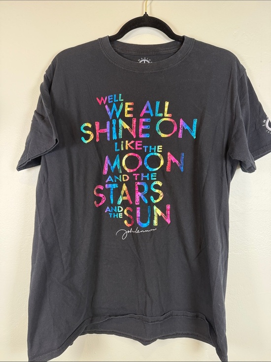 Imagine John Lennon Tops - John Lennon Instant Karma Graphic Tee Black Size Large
